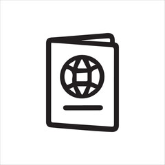 Clean Passport Icon for Worldwide Travel and International Identity Proof