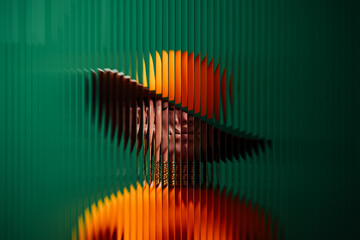 Portrait of black woman wearing hat viewed through distorted glass