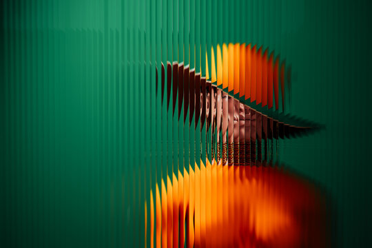 Portrait of black woman wearing hat viewed through distorted glass