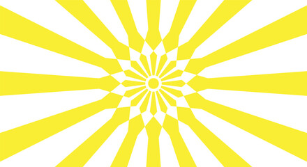 yellow sun light vector with abstract pattern on white background for summer background or nature theme