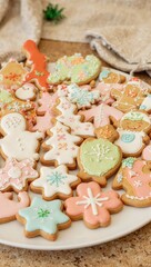 Fototapeta premium Festive christmas cookie plate