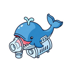 Obraz premium Cute whale-shaped oxygen machine for kids.