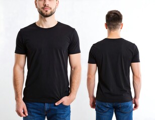 Man in black t-shirt