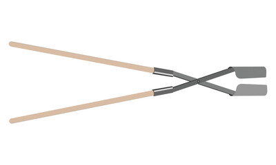 Long handle garden tool illustration
