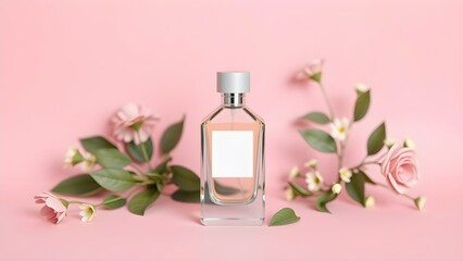 Minimalist Perfume Bottle Mockup Flat Lay