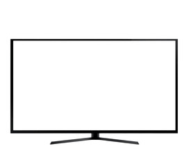 Mockup of a large modern black TV, isolated on a transparent background, PNG