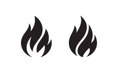 Stylized Black Flame Icons for Fire, Energy, and Heat-Themed Designs