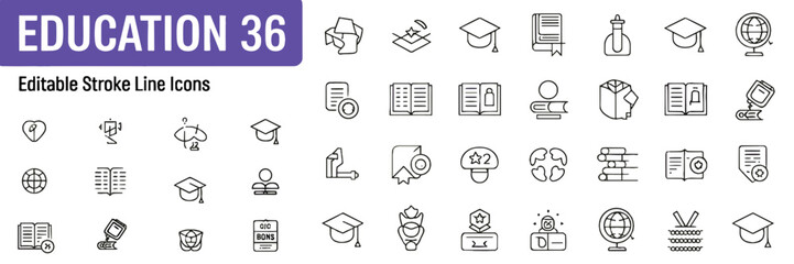 Editable Stroke Line Icons-Vector Icon Set