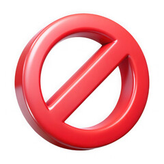 Fototapeta premium 3d illustration of red no sign isolated on transparent background