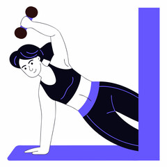 woman Professional Fitness Trainer vector Illustration  1 