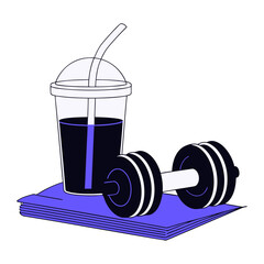 workout protein shake vector 