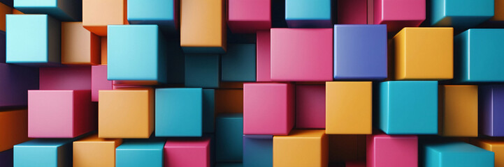 Abstract Colorful Cubes Background