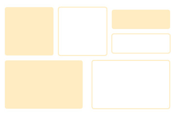 シンプル丸フチ四角フレーム黄色