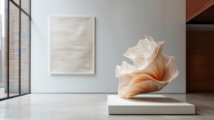 A giant crepe sculpture with intricate patterns and textures.