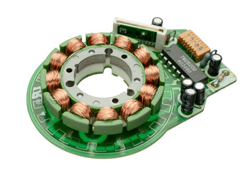 electric motor, magnetic coils with copper wire