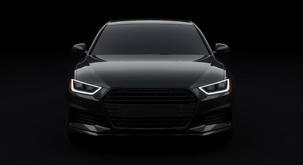 Front View of a Modern, Brandless Generic Car Design