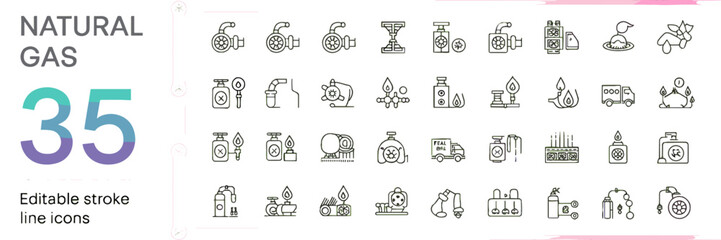 Fototapeta premium Editable Stroke Line Icons-Vector Icon Set