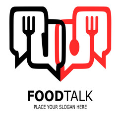 Food Talk Logo Design Template