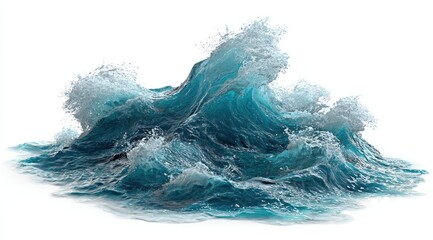 Abstract Blue Water Wave Isolated Form Image