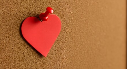Pinned Heart: Corkboard Reminder of Love