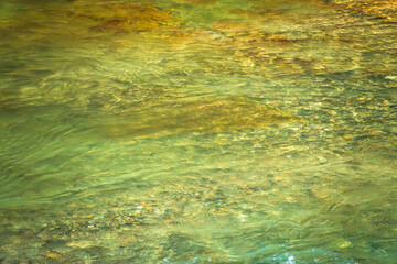 初夏の日差しに輝く清流の流れ77