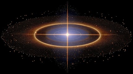 D torus rings of different sizes rotating around center axis