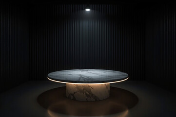 Spotlight shining on an empty stage in a dark background