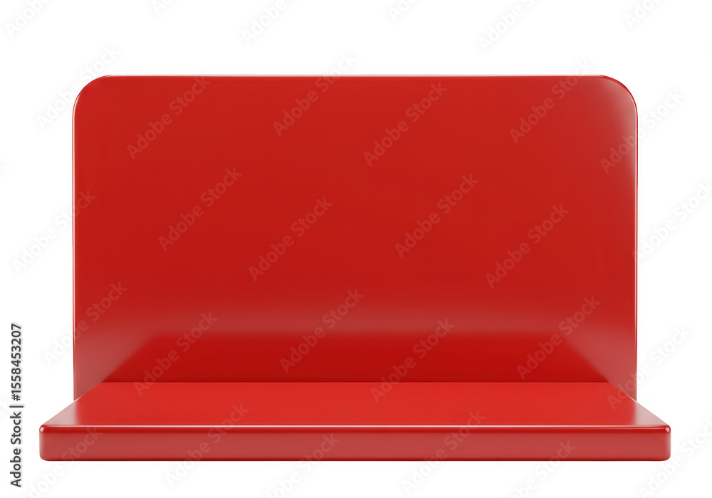 Poster red podium stage for product display isolated on transparent background