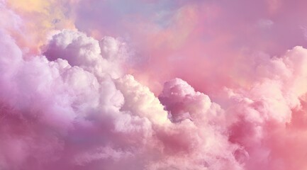 Soft pink and white cloud backdrop with ethereal dreamy blurred effect for e - commerce product photos.