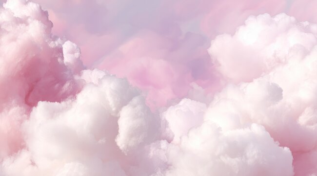 Soft pink and white cloud backdrop with ethereal dreamy blurred effect for e - commerce product photos.