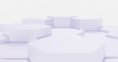 Podium geometric shape with space for object minimal background 3d render