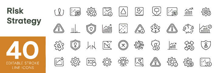 Mechanics Editable Stroke Line Icons – 36 Vector Icon Set