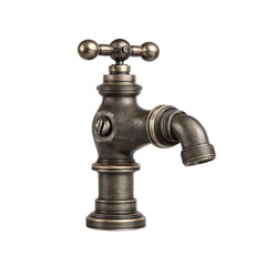 Antique-style faucet, dark bronze finish, detailed design