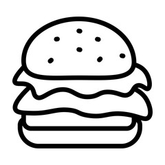 Cheeseburger Vector Line Icon Design