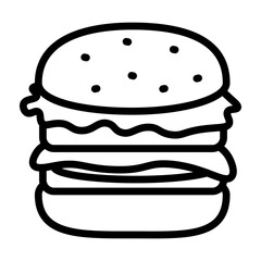 Hamburger Vector Line Icon Design