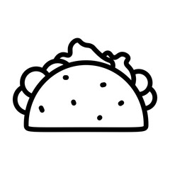 Taco Vector Line Icon Design