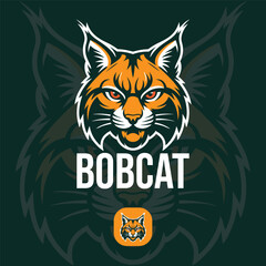bobcat illustration mascot logo design