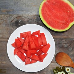 slices of watermelon on a plate