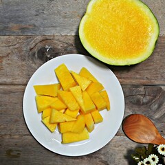 a yellow watermelon