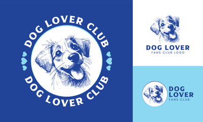 Logo for Dog Animal Pet clinic or lovers club or Business with logo variants for branding designs 