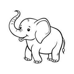 Fototapeta premium Cartonic hand drawn baby elephant illustration 