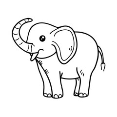 Naklejka premium Cartonic hand drawn baby elephant illustration 