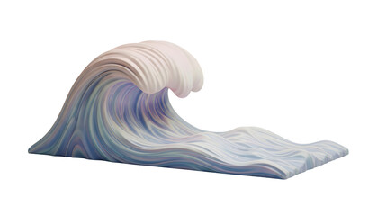 Stylized Ocean Wave Minimalist 3D Rendering in a Soft And Smooth Renderer