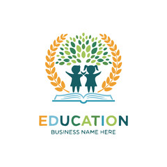 Modern education logo template vecto