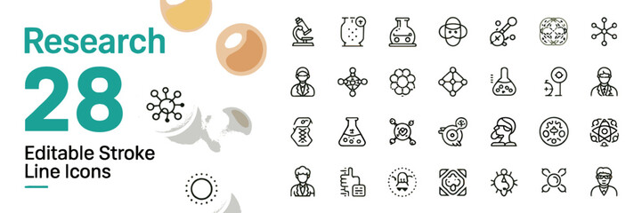Mechanics Editable Stroke Line Icons – 36 Vector Icon Set