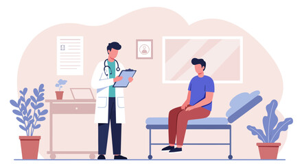 illustration of doctor and patient