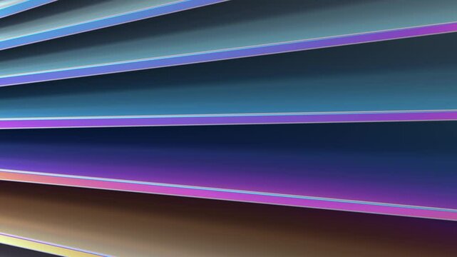 Iridescent curved shapes changing colors and patterns