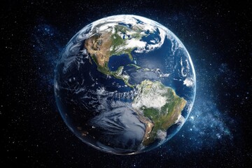 Fototapeta premium Vibrant earth globe visuals highlighting the beauty of north and south america from space, ideal for educational materials and creative endeavors focused on environmental themes
