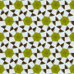 A beautiful pattern of green and brown shapes on a light background