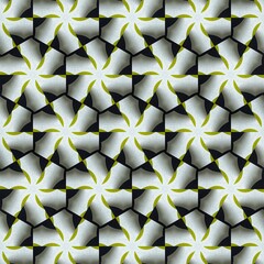 A beautiful pattern of green and white shapes on a dark background